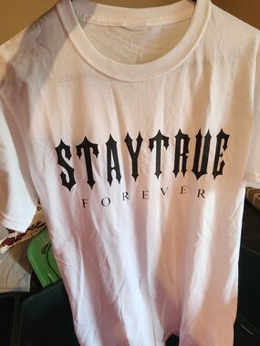 StayTrue Forever Graphic Tee - White with Black Print